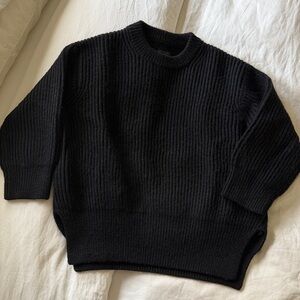 AYR Black Ribbed Crew Neck Sweater